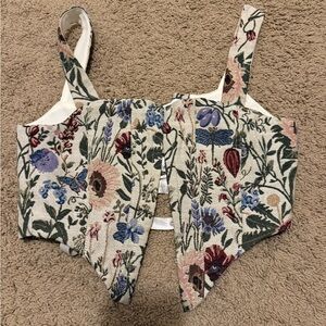 Floral Patterned Women's Crop Top